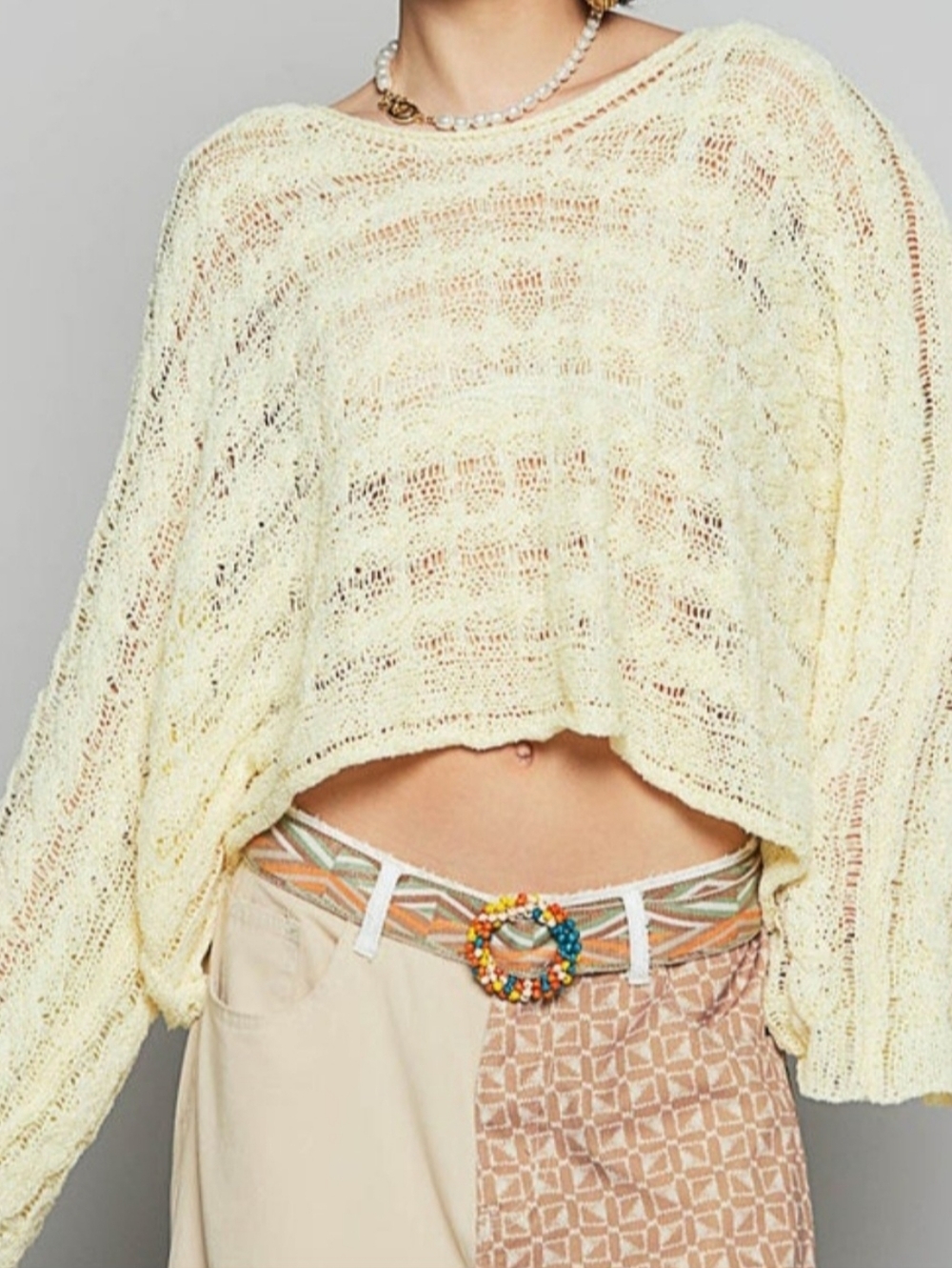 POL Light Yellow Knit Sweater